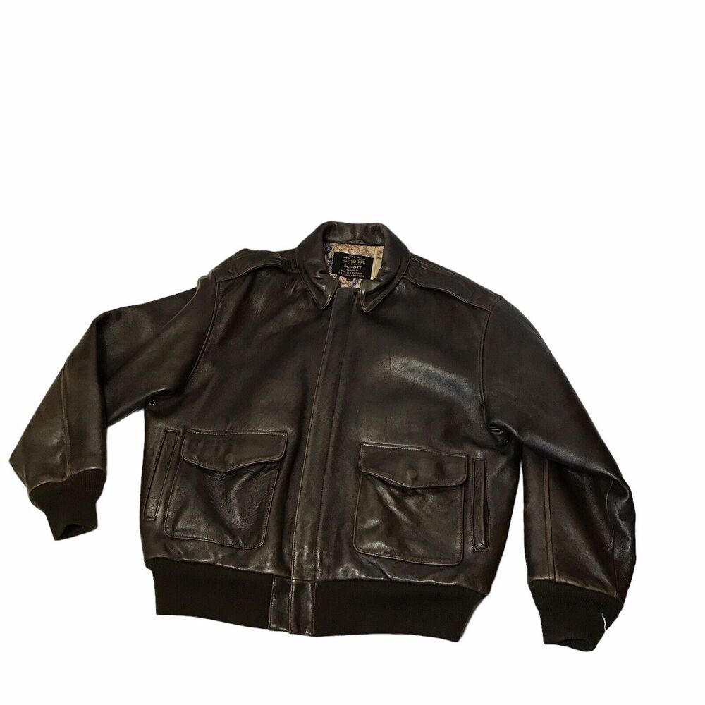 Schott‎ Type A-2 Leather WW2 Flight Jacket With Map Inlay, X Large, Dark Brown. - Picture 7 of 15